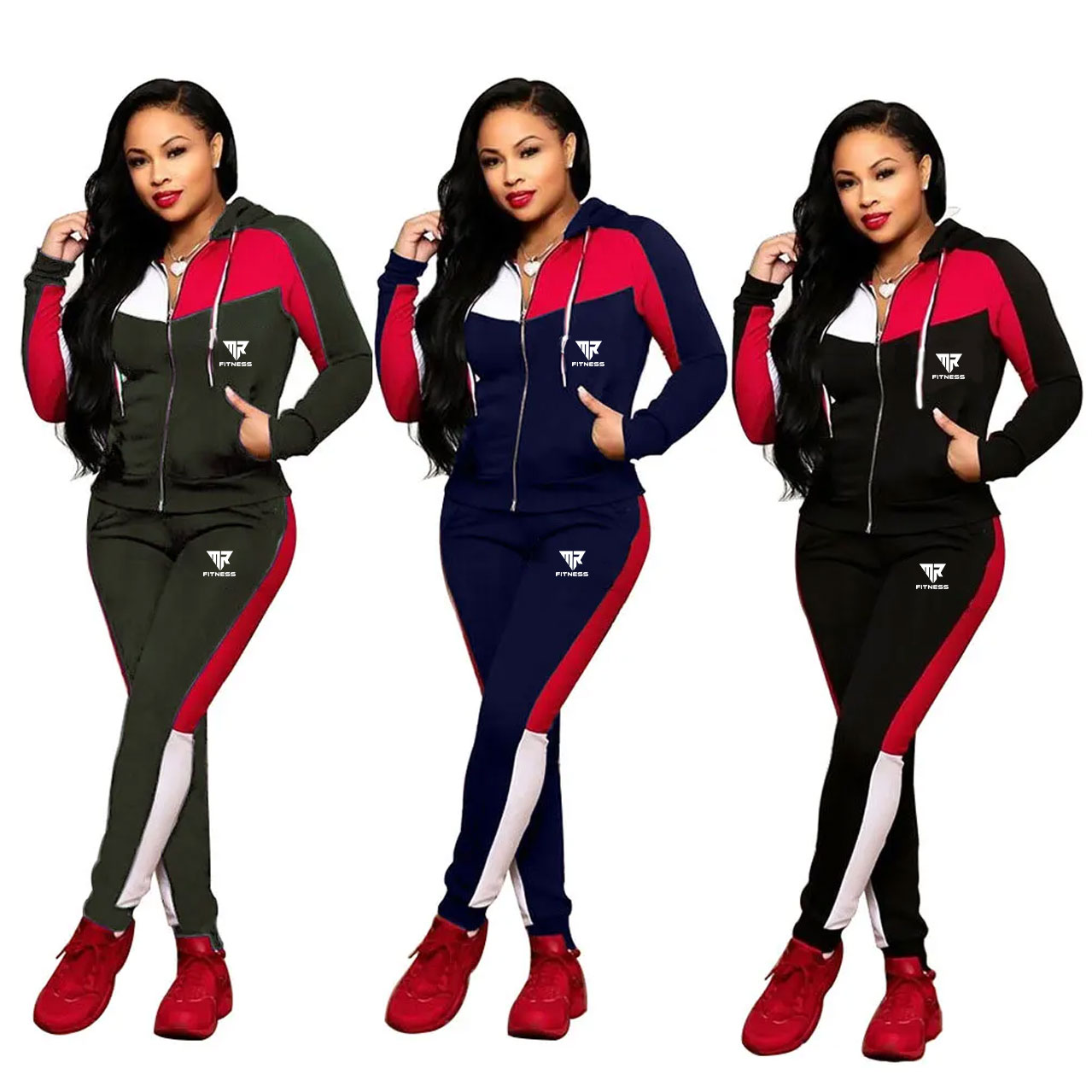 SK Mr. Fitness Women 2 Piece FitFlex Coordinated Sweatsuit